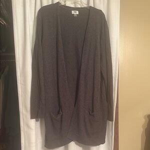 Old Navy Gray Open Front Cardigan Sweater